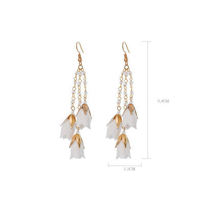 Bridal Crystal Flower Drop Earrings