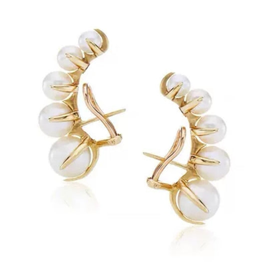 Wrap Stud Earrings – Gradient Pearl Design