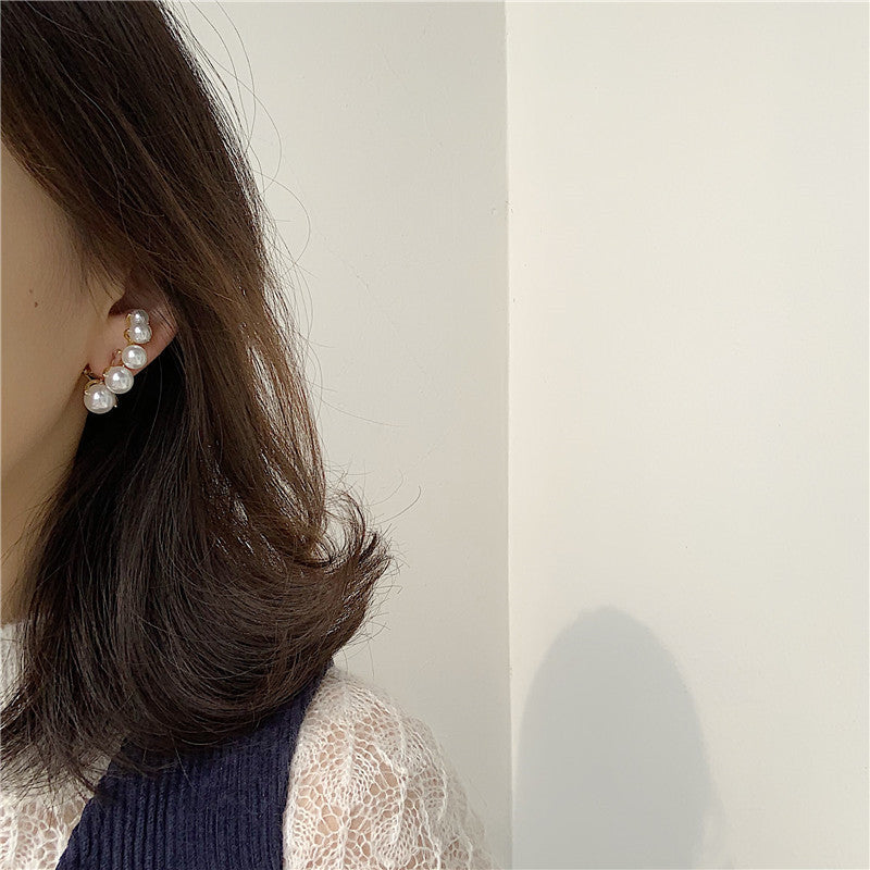 Wrap Stud Earrings – Gradient Pearl Design