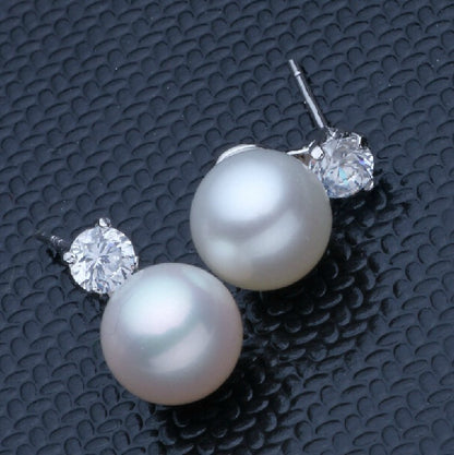 Classic Round Pearl Stud Earrings