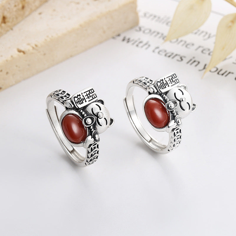 Retro Cat Good Luck & Fortune Ring