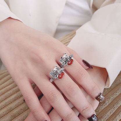 Retro Cat Good Luck & Fortune Ring