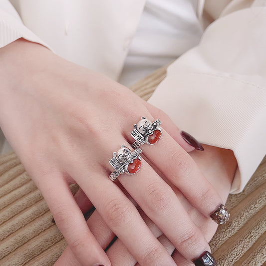 Retro Cat Good Luck & Fortune Ring