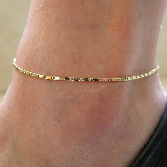 All-Match Simple Beach Chain Anklet for Women