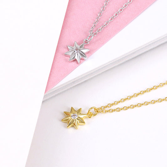 925 Sterling Silver Eight-Point Star Necklace