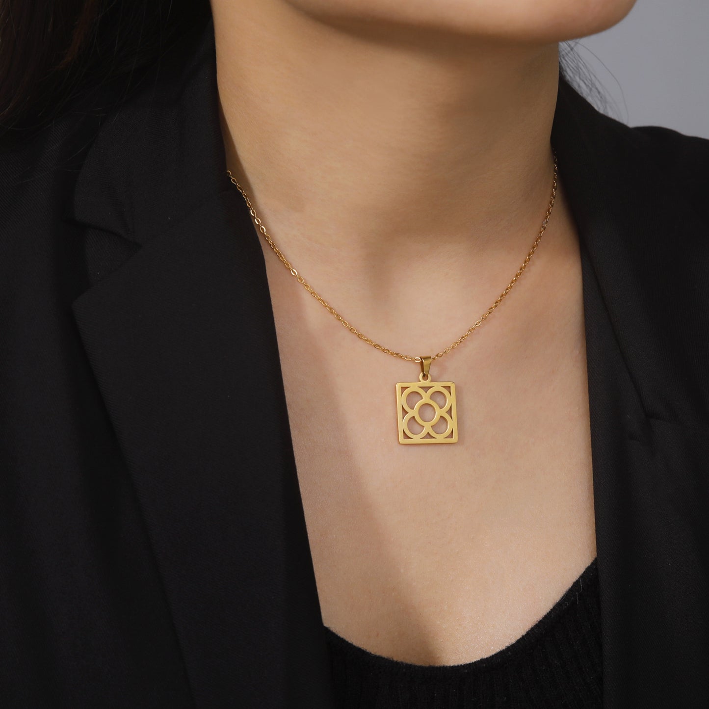 Geometric Titanium Steel Necklace