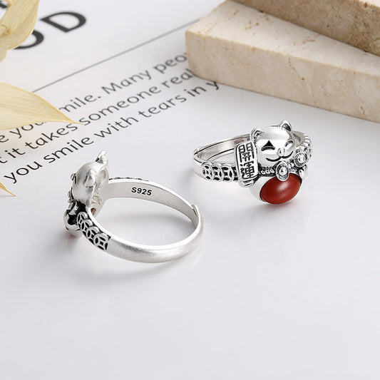 Retro Cat Good Luck & Fortune Ring