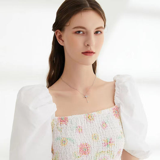 Moving Cupid Heart Angel Wings Necklace