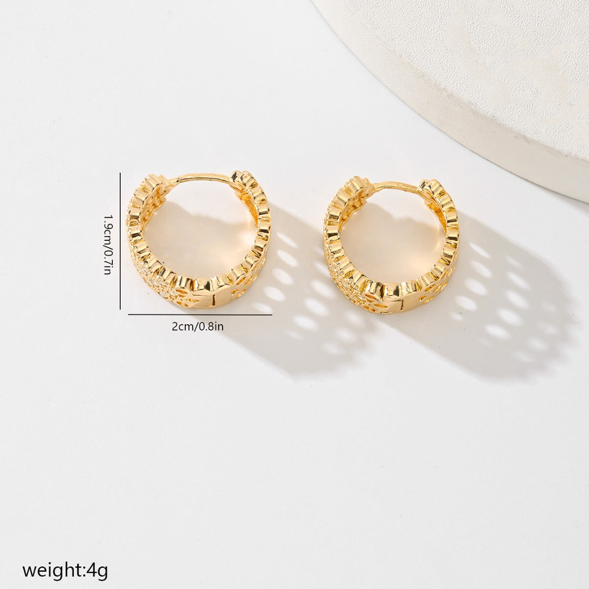 Gold Rhinestone Huggie Earrings
